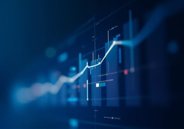 Gráfico abstracto de análisis de datos y crecimiento empresarial