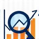 Icono de análisis de mercado usando datos